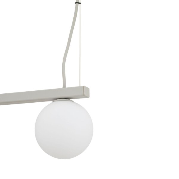 Große Hängelampe Aluminium Glas 107 cm GU10 G9 Weiß