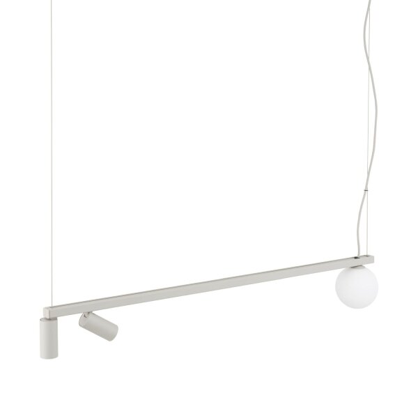 Große Hängelampe Aluminium Glas 107 cm GU10 G9 Weiß