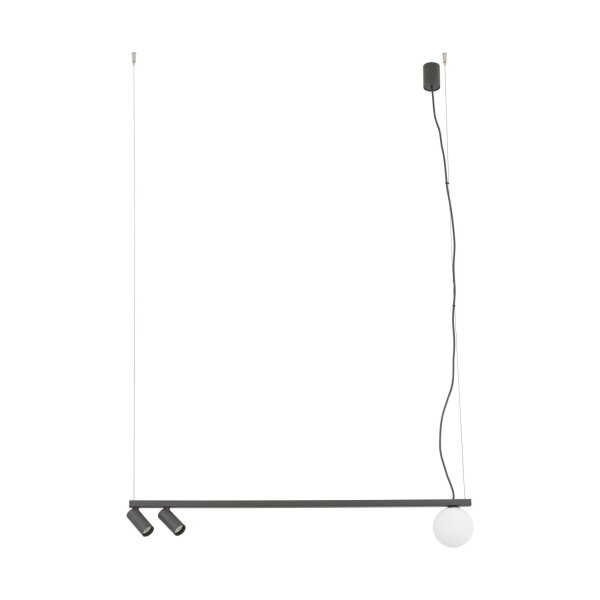 Flexible Hängelampe Aluminium Glas 107 cm Umbra Grau