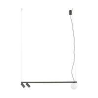 Flexible H&auml;ngelampe Aluminium Glas 107 cm Umbra Grau