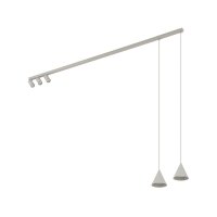 Bewegliche Pendelleuchte Metall Seidengrau GU10 160 cm