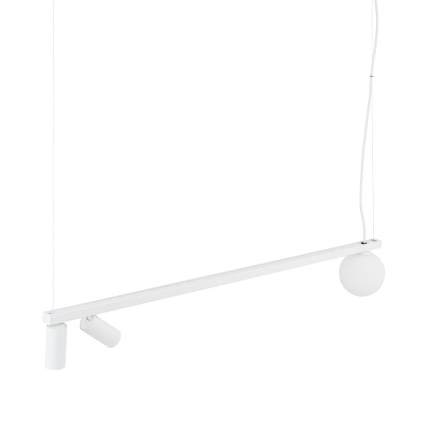 Flexible Hängelampe Aluminium Glas Weiß GU10 G9 107 cm