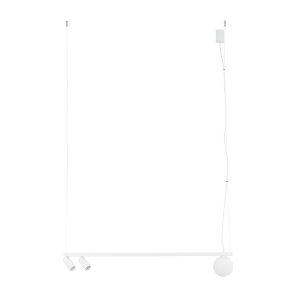 Flexible Hängelampe Aluminium Glas Weiß GU10 G9 107 cm