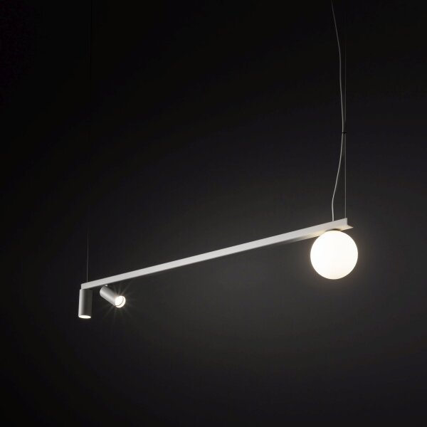 Flexible Hängelampe Aluminium Glas Weiß GU10 G9 107 cm