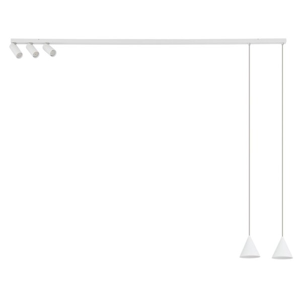 Verstellbare Pendelleuchte Metall Weiß GU10 160 cm lang