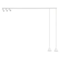 Verstellbare Pendelleuchte Metall Wei&szlig; GU10 160 cm lang