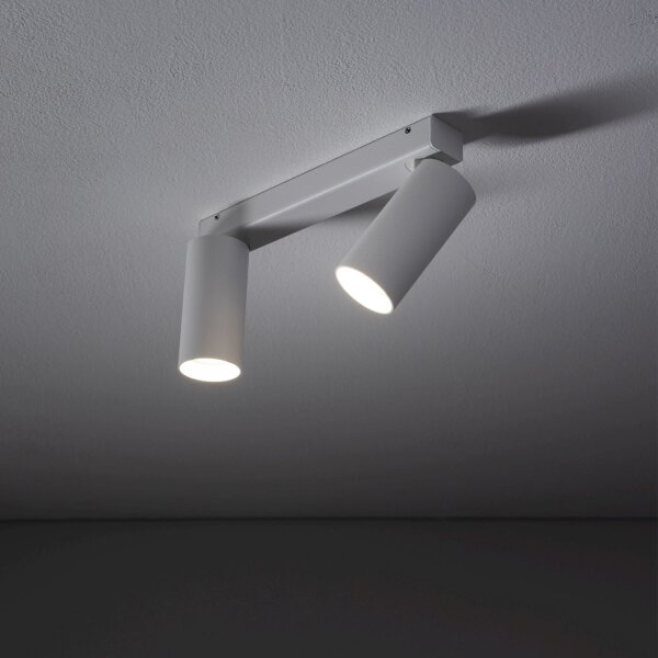 Beweglicher Deckenspot Weiß Aluminium L:32 cm lang GU10