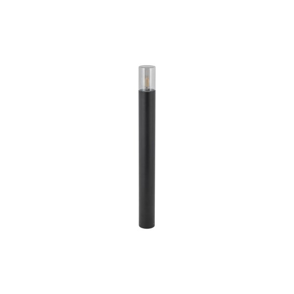 Kleine Pollerleuchte Rauchglas Aluminium E27 IP44 80 cm