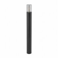 Kleine Pollerleuchte Rauchglas Aluminium E27 IP44 80 cm