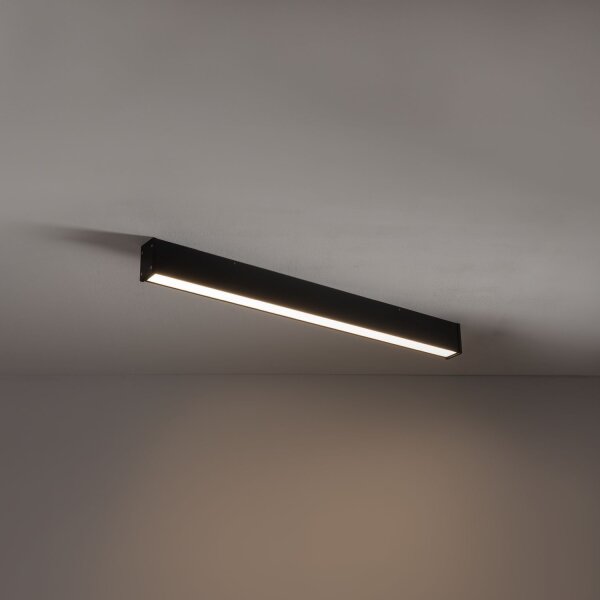 LED Deckenleuchte Schwarz Aluminium 3000 K L:100 cm