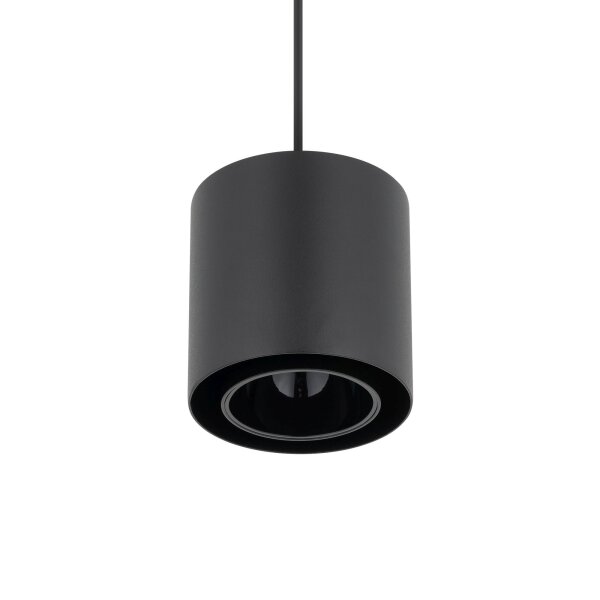 Schwarze Hängelampe Metall GU10 bis 10 W rund Ø13 cm