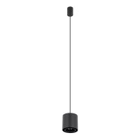 Schwarze H&auml;ngelampe Metall GU10 bis 10 W rund &Oslash;13 cm