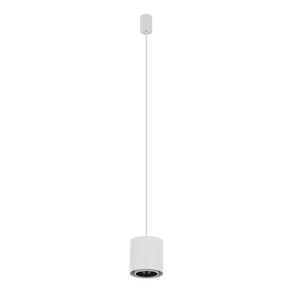 Runde Pendelleuchte Metall GU10 bis 10 W Ø13 cm Weiß