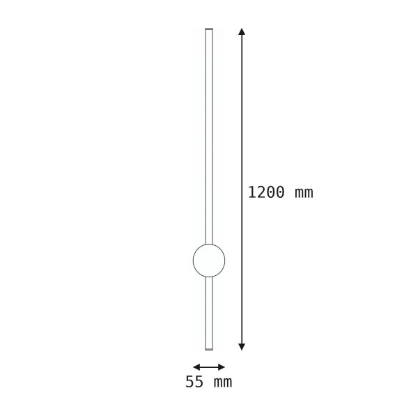 LED Wandleuchte Seidenolive 570 lm H:120 cm indirekt