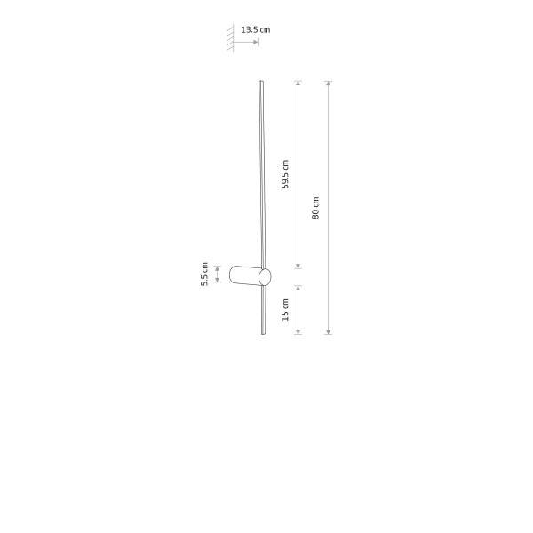 LED Wandlampe Weiß 11 W 460 lm 3000 K H:80 cm indirekt