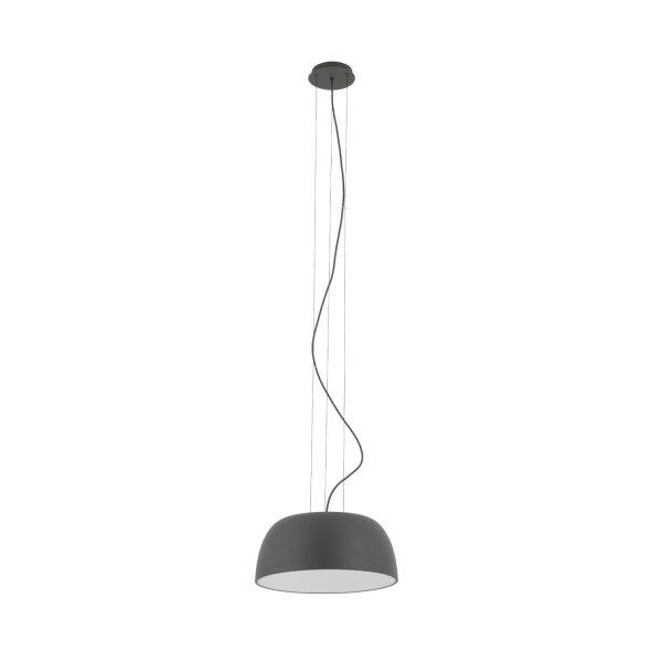 Runde Hängelampe Metall Umbra Grau Weiß E27 Ø38 cm