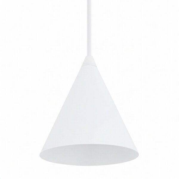 Suspension ronde blanche Ø11 cm GU10 métal cône