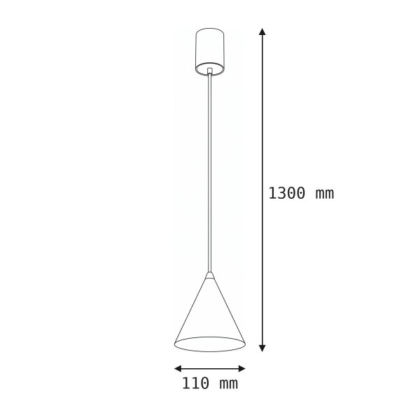 Suspension ronde blanche Ø11 cm GU10 métal cône