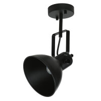 Spot Lampe Schwarz Metall rund Retro DALLAS
