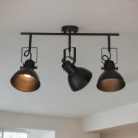 Deckenstrahler Schwarz Metall E14 Retro Wohnzimmer