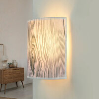 Stoff Wandlampe ALICE Lila Holz Optik Loft Design E27