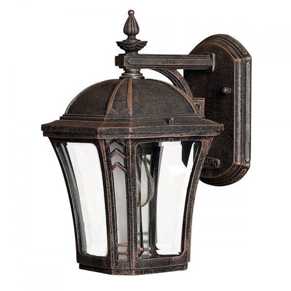 Außenwandlampe Aluminium Glas Braun IP44 H:26,5 cm E27