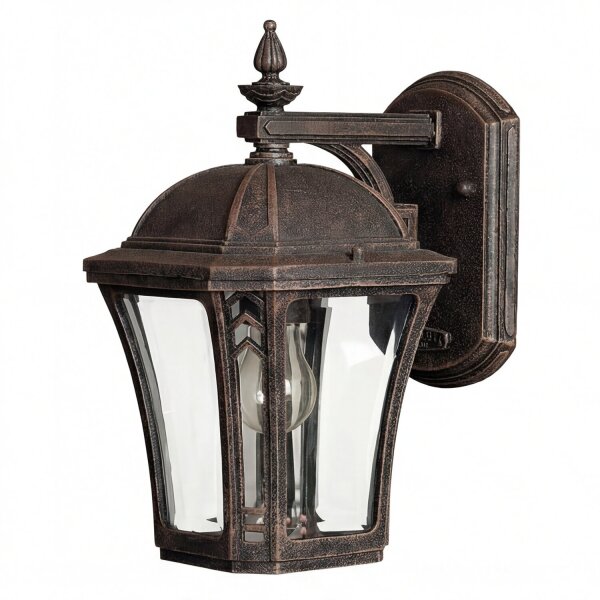 Außenwandlampe Aluminium Glas Braun IP44 H:26,5 cm E27