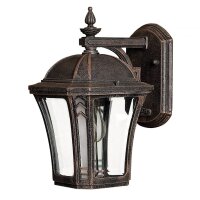 Außenwandlampe Aluminium Glas Braun IP44 H:26,5 cm E27
