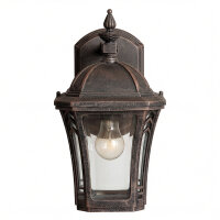 Außenwandlampe Aluminium Glas Braun IP44 H:26,5 cm E27