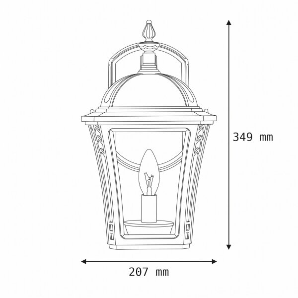 Außenwandlampe DONNA Braun antik IP44 E14 Haus Hof