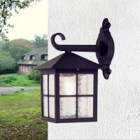 Schwarze Wandleuchte Aluminium IP43 Rustikal Au&szlig;en