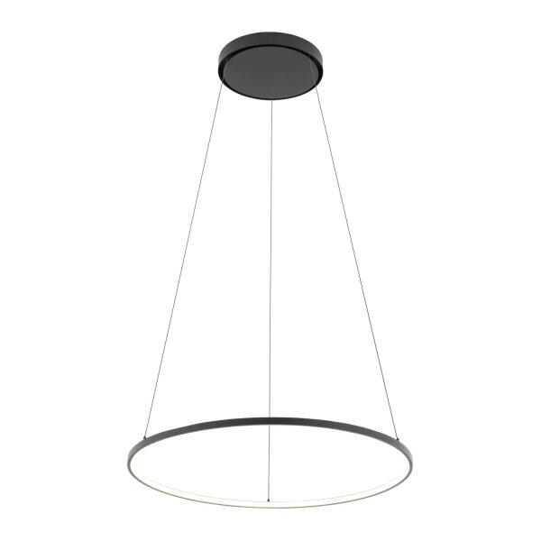 LED Hängeleuchte Ring Ø 60 cm Schwarz 2700 K 660 lm Metall