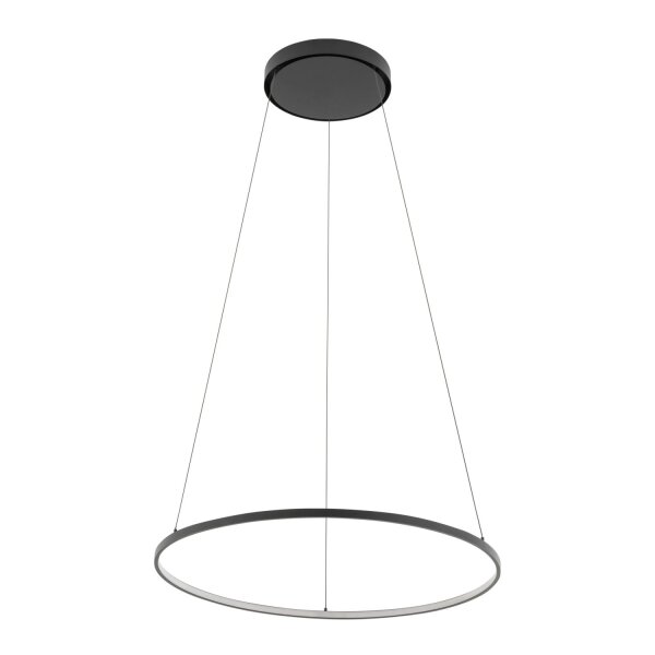 LED Hängeleuchte Ring Ø 60 cm Schwarz 2700 K 660 lm Metall