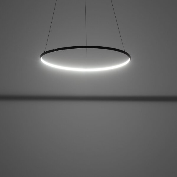 LED Hängeleuchte Ring Ø 60 cm Schwarz 2700 K 660 lm Metall