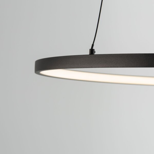 LED Hängeleuchte Ring Ø 60 cm Schwarz 2700 K 660 lm Metall