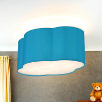 Kinderlampe Blau Wolke blendarm 41 cm lang 2x E27