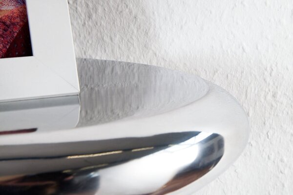 Wandregal Metall in Silber B: 40 cm rund schwebend