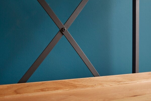 Regal Industrial Design 90 x 166 cm Echtholzfurnier Metall