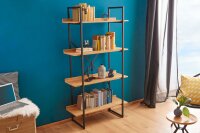 Regal Industrial Design 90 x 166 cm Echtholzfurnier Metall