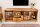 TV Lowboard Holz Glas Metall Rustikal 160 cm Schiebetüren