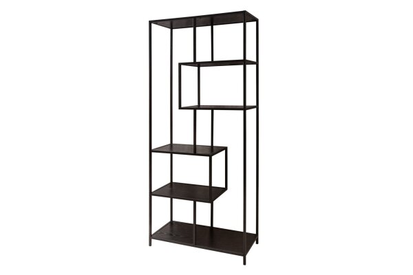 Standregal Schwarz 77 x 185 cm Modern asymmetrisch