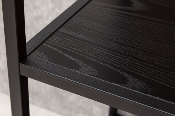 Standregal Schwarz 77 x 185 cm Modern asymmetrisch