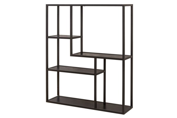 Wand Regal Schwarz Holz Optik 75 x 91 cm groß Modern