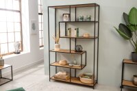Standregal Modern 114 x 185 cm in Holz Optik asymmetrisch