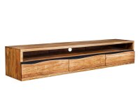 TV Hängeboard 160 cm Schubladen Baumkante Akazienholz