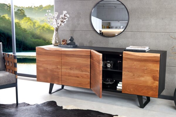 Sideboard Akazienholz Eisen 180 cm Kufengestell Baumkante