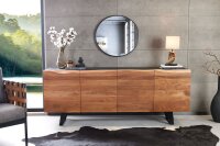 Sideboard Akazienholz Eisen 180 cm Kufengestell Baumkante