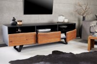 TV Lowboard 140 cm Baumkante Fächer Schubladen Holz...