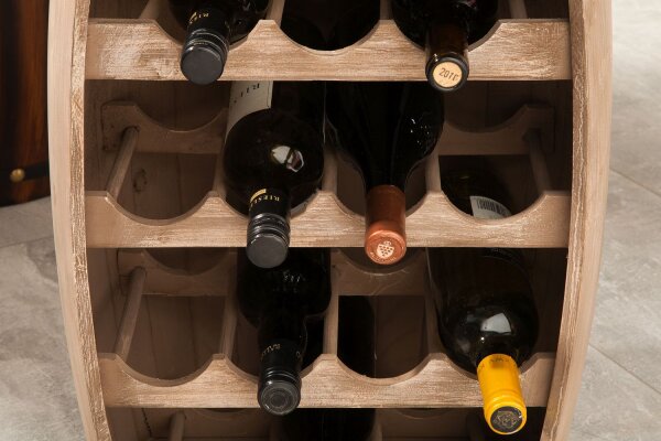 Weinregal Weinfass Design Massivholz Fassbar