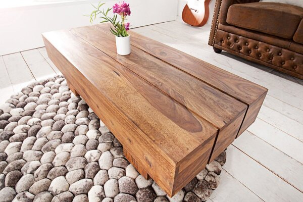 Couchtisch Sheesham Holz 100x60 cm in Natur